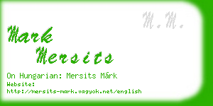 mark mersits business card